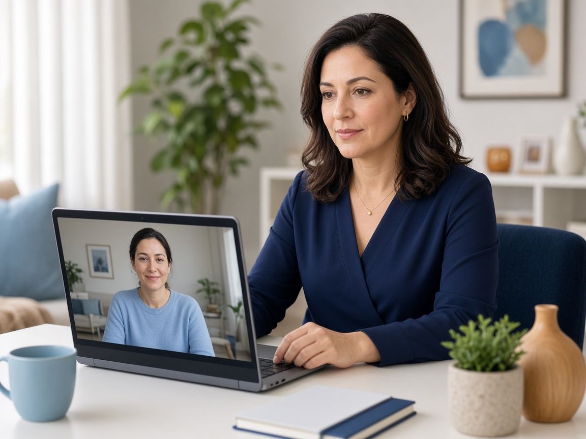 A physician on a video visit. The photograph is illustrative, not Sirius staff.